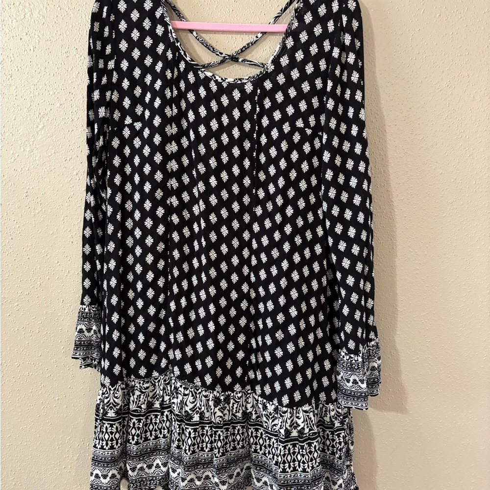 Xhilaration Black and White Mini Dress
